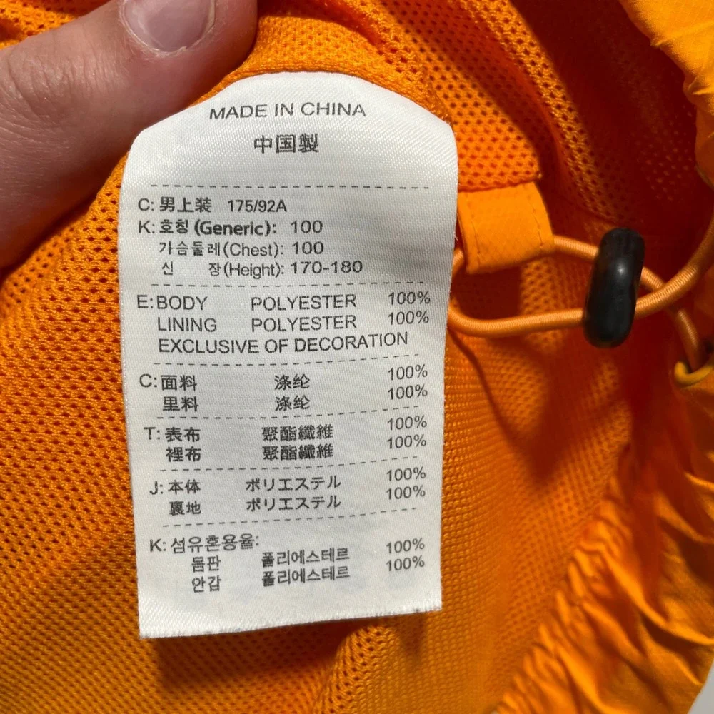 Nike Golf Men's Orange Lightweight Zip‎ Up Jacket Convertible Sleeves Size 2XL